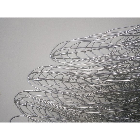 Large Silver Painted Copper & Brass Windy Willow Tree Wall Hanging Art Sculpture - Picture 6 of 10